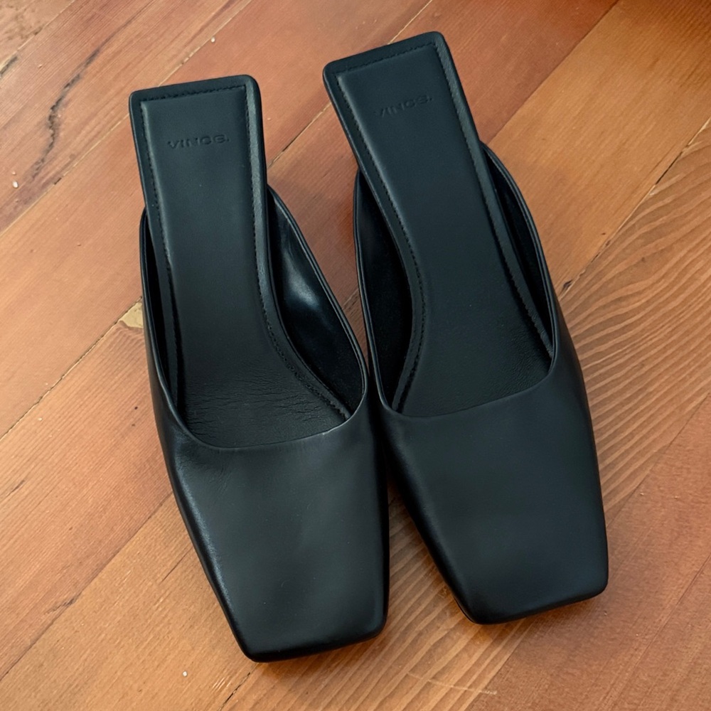 Vince Electra Mule (square toe kitten heel)